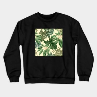 Painted tropical leaves retro Crewneck Sweatshirt